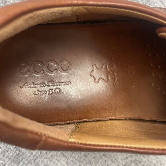 Ecco Shoes Mens Size 9 Brown Leather Oxford Business Casual Shock Point Comfort main image 13
